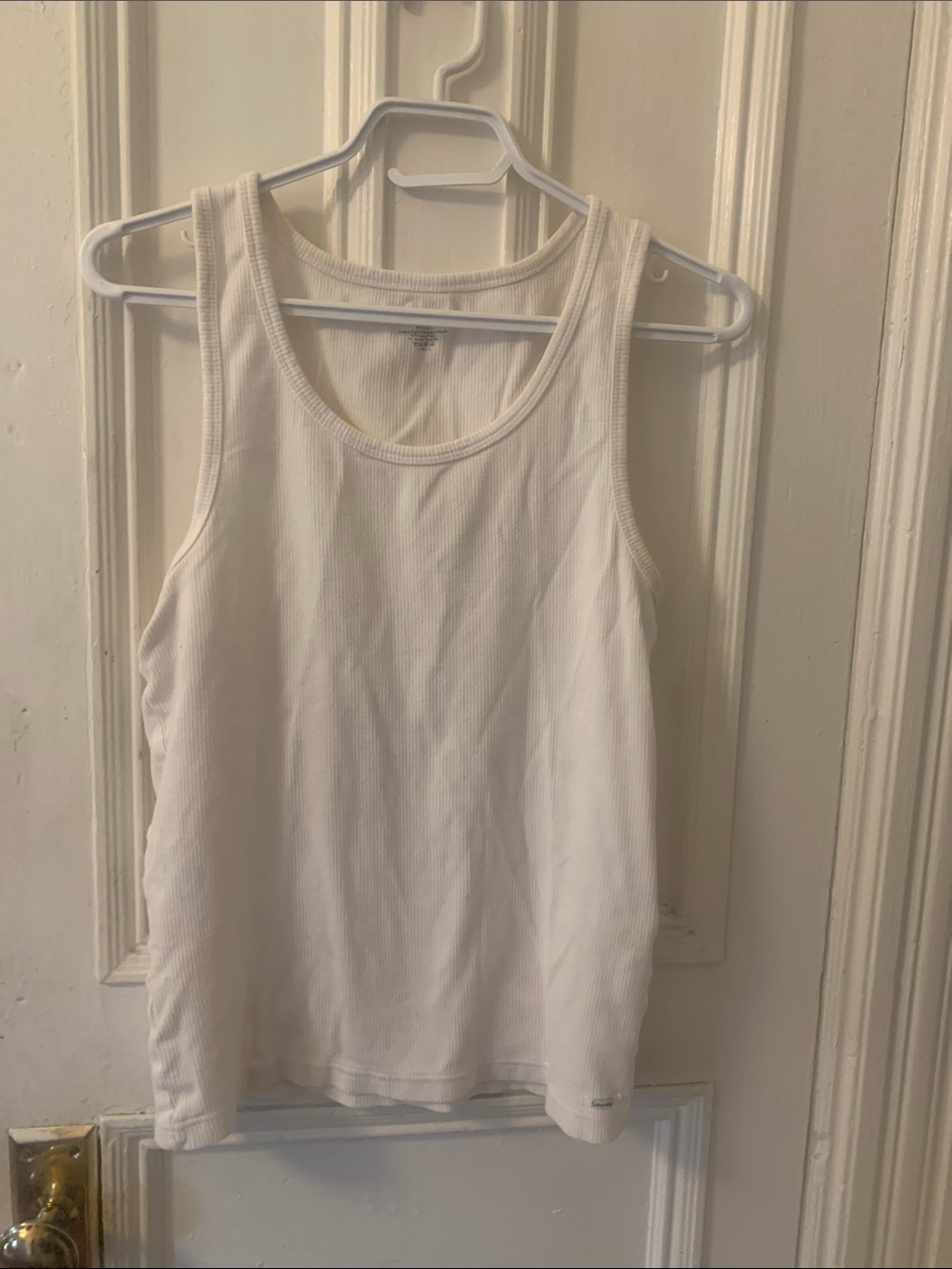 Calvin Klein Cream Ribbed Tank